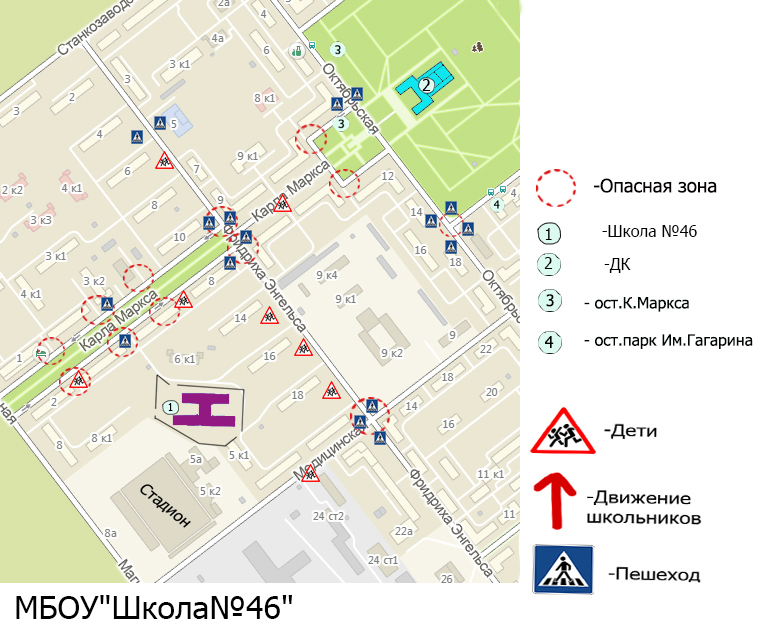 Схема безопасного подхода к школе